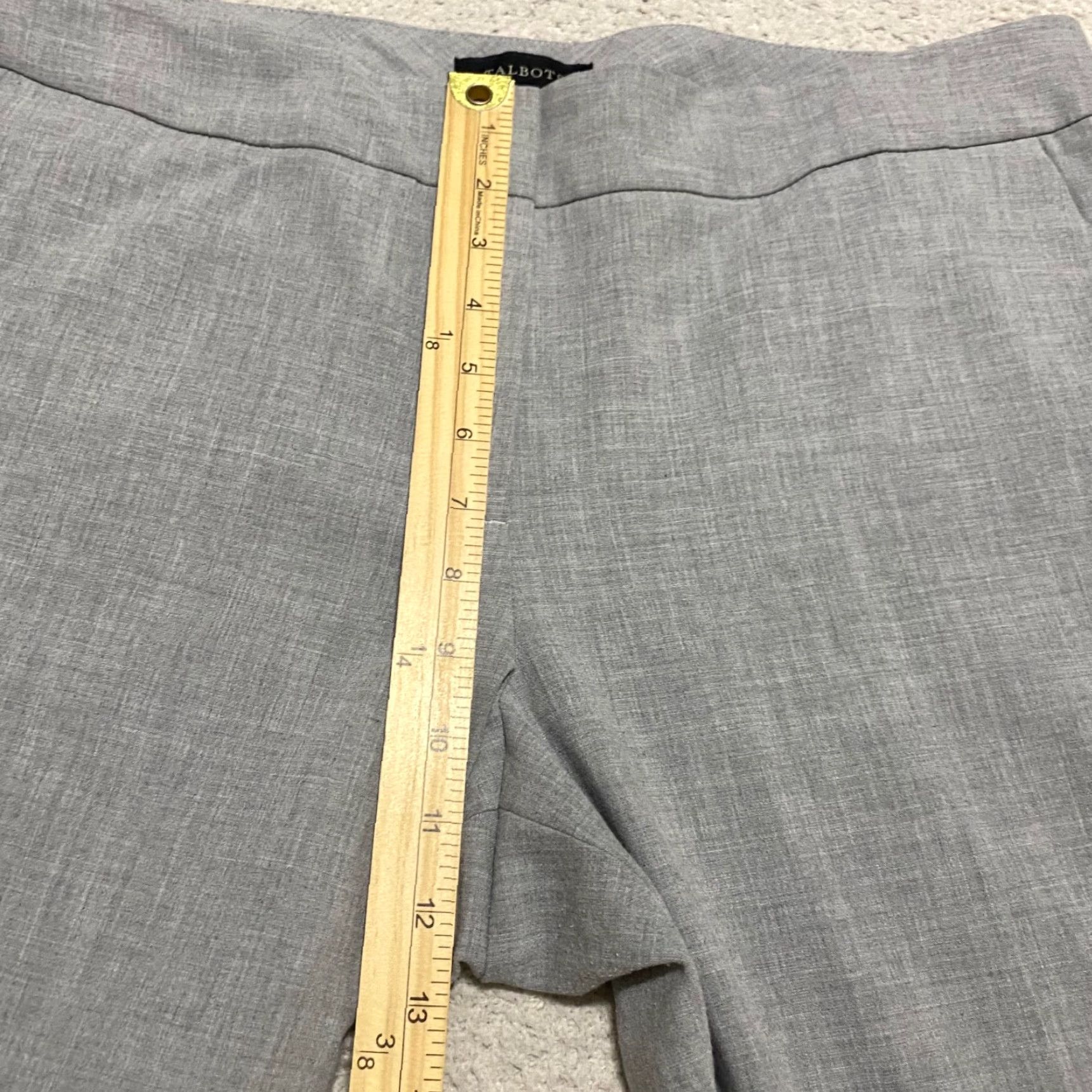 Talbots Talbots Dress Pants Womens Solid Gray Signature Straight High Rise Office/Workwear - 16 Regular Inseam 27 in Gray Front/Back Stretch Pant Size 38" / US 16 / IT 52 - 7 Thumbnail