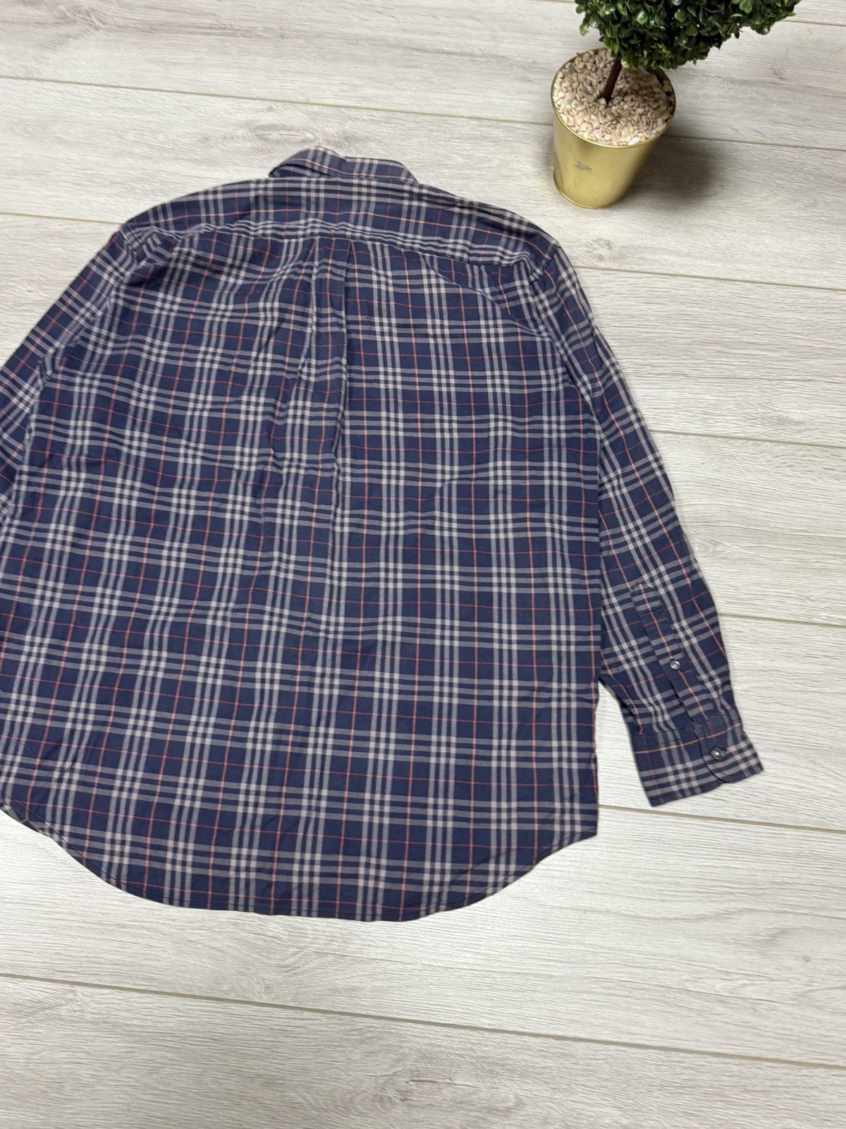 Burberry Burberry vintage dark blue nova check shirt buttons Size US M / EU 48-50 / 2 - 6 Thumbnail