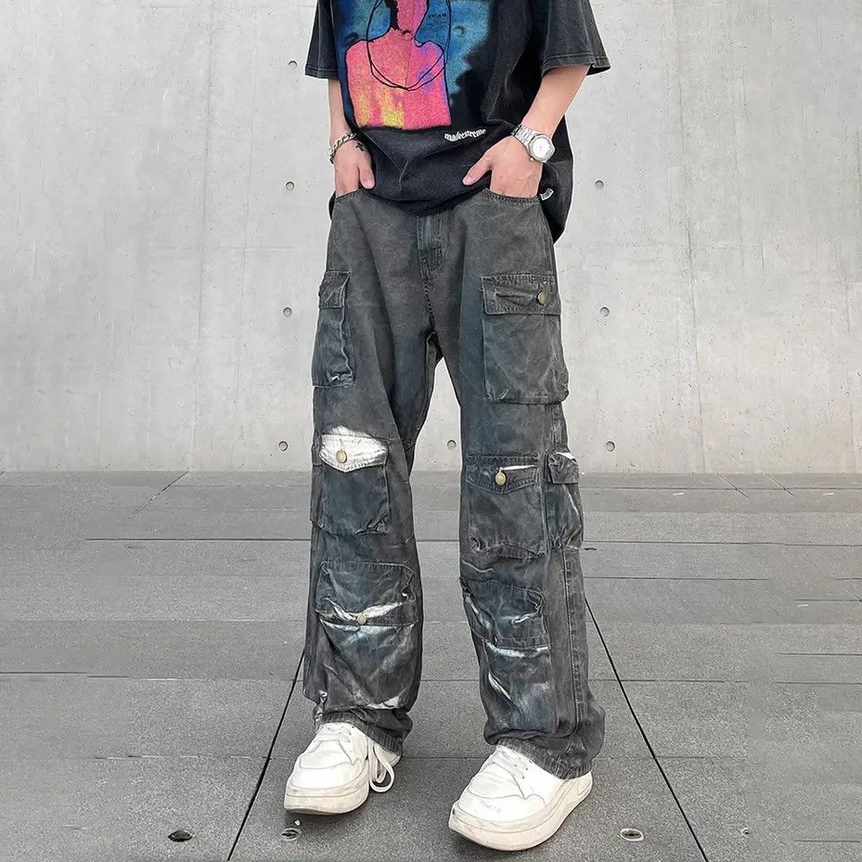 Cargo Jeans Multi-pocket Baggy Denim Pants