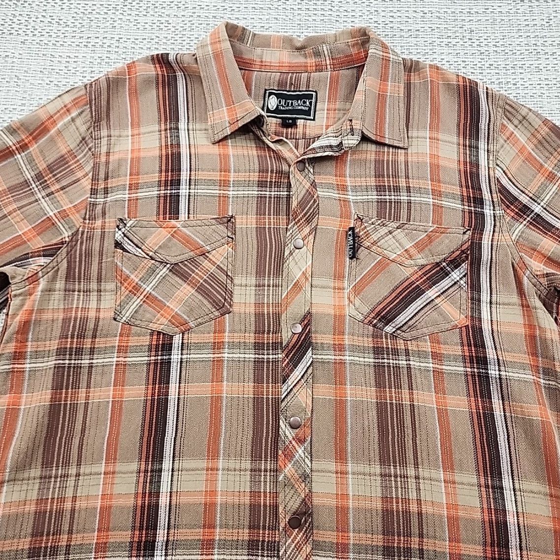 Vintage Outback Trading Company Long Sleeve Shirt Sz Large Snap Up Plaid Caleb NEW Mens Size US L / EU 52-54 / 3 - 4 Thumbnail