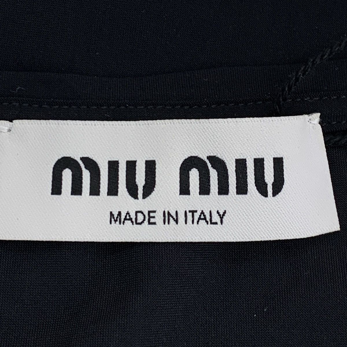 Miu Miu Miu Miu Black Logo Letter Print Short Sleeve Dress K26WX Size XS / US 0-2 / IT 36-38 - 7 Thumbnail
