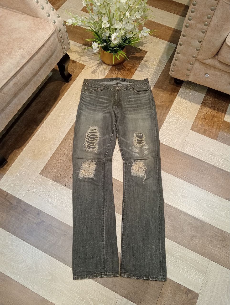 Schlussel JAPANESE SCHLUSSEL DISTRESSED DENIM PANTS Size US 32 / EU 48 - 1 Thumbnail