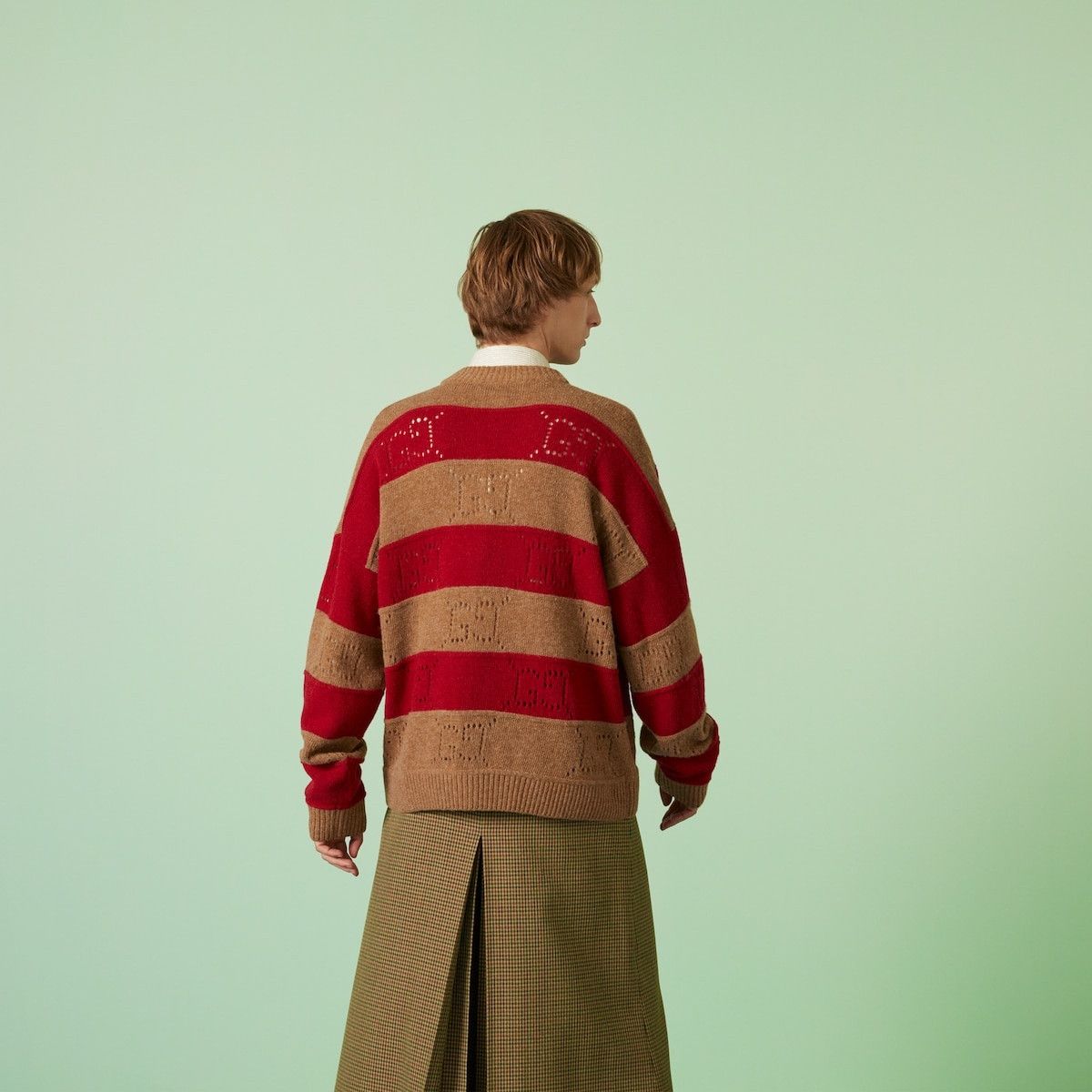 Gucci o1s1wg110925 GG Striped Wool Cardigan in Multicolor Size US L / EU 52-54 / 3 - 6 Thumbnail