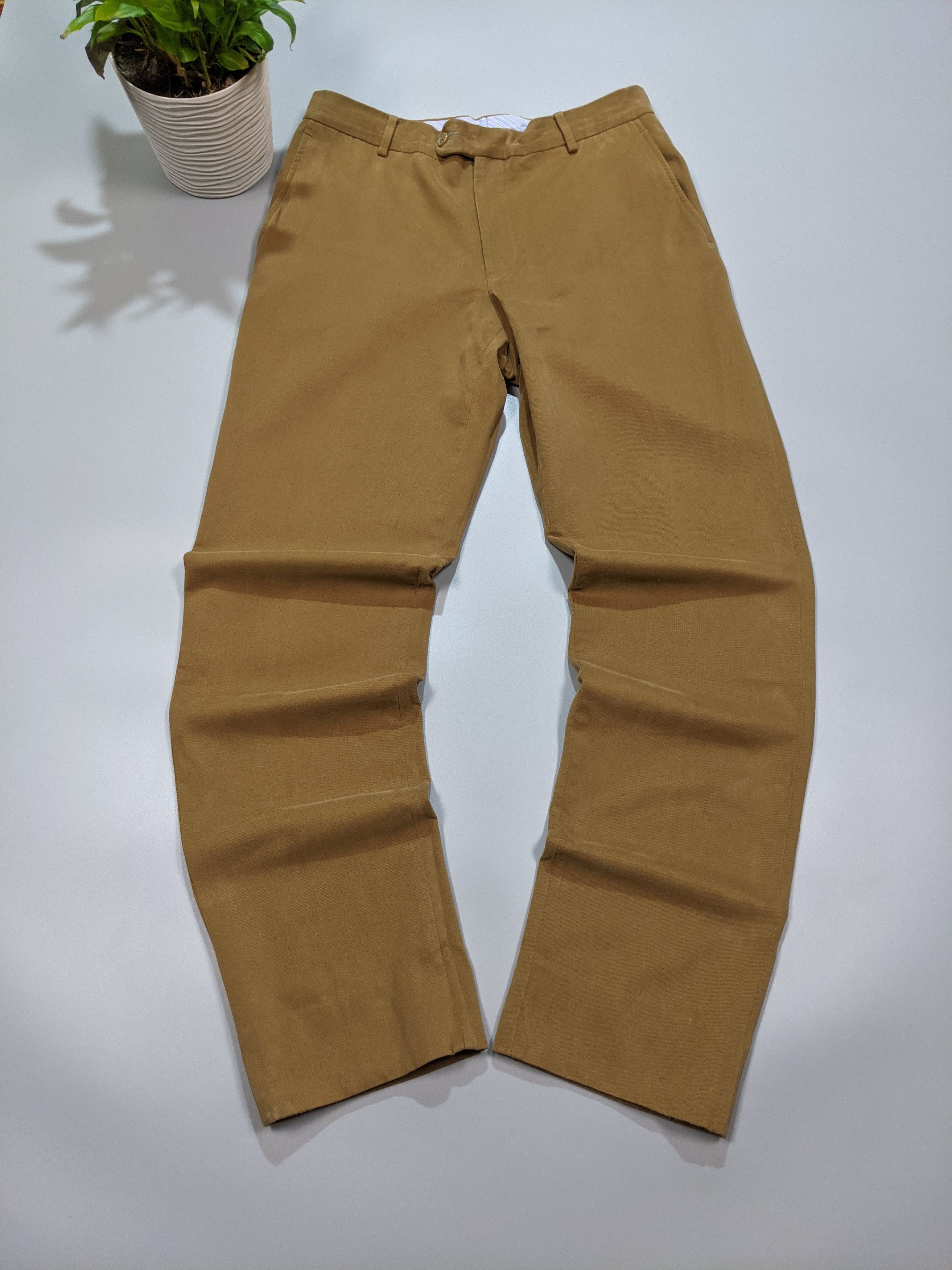 ALVEARE Men's Brown Dress PANTS W32 L33 Made in Italy