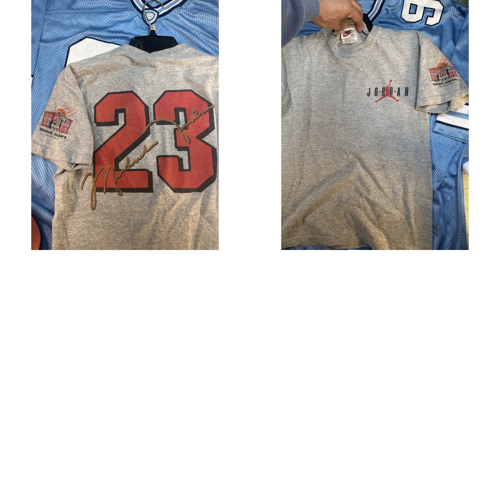 Nike VINTAGE Nike Michael Jordan Restaurant Shirt USA 23 Medium Gray Mens T-Shirt Size US M / EU 48-50 / 2 - 8 Thumbnail