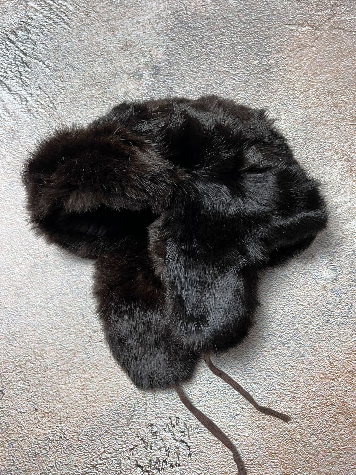 y2K faux fuzzy mohair Japan Avant Garde style hat USHANKA