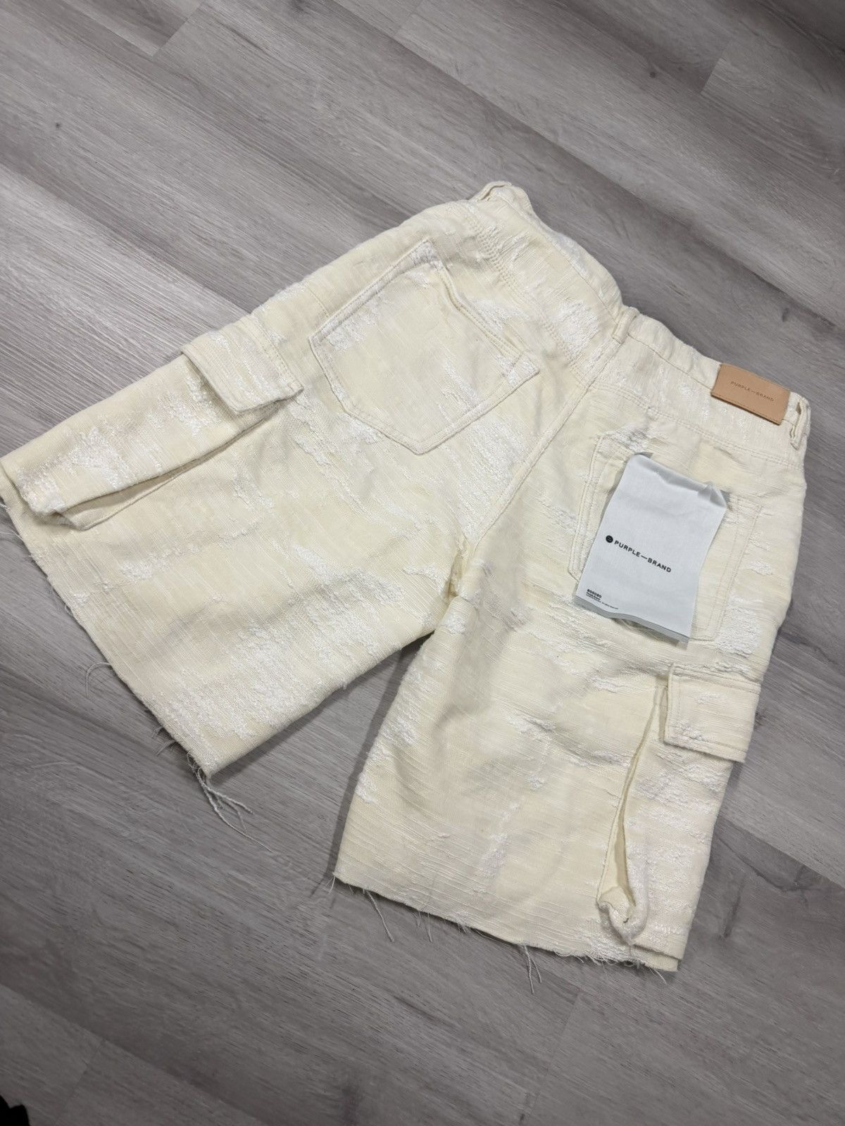 Purple Brand Purple Brand Jacquard Cargo Shorts Antique White Size US 32 / EU 48 - 7 Thumbnail