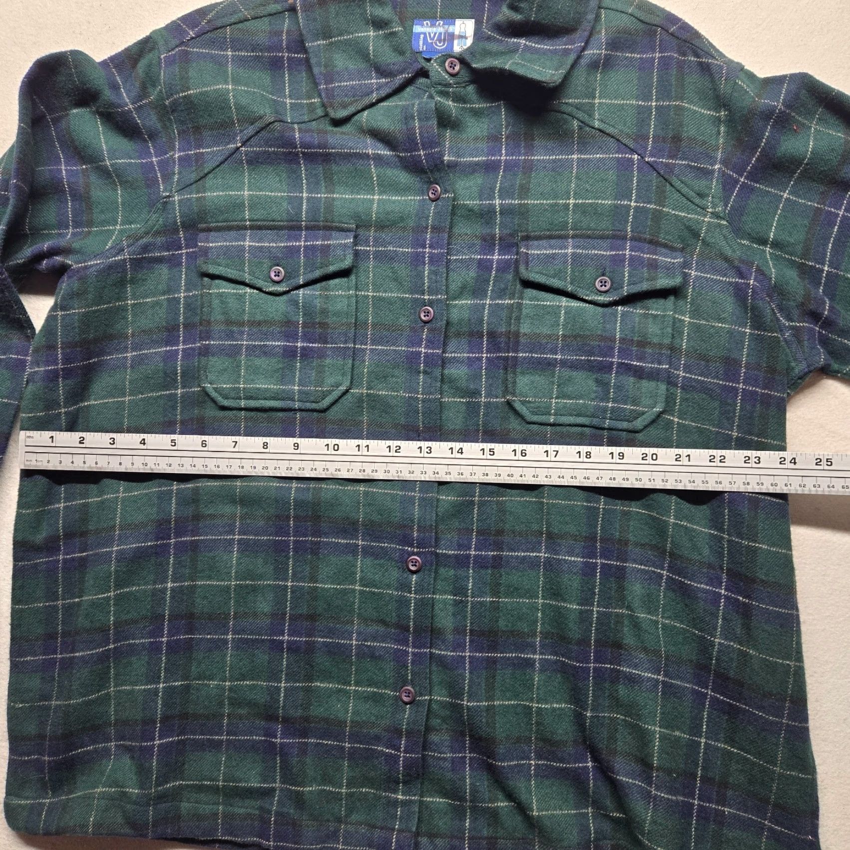 Vintage VINTAGE Venezia Jeans Jacket 2X Women's Plaid Green Flannel Short Zip Button Pockets Retro 80s 90s Casual Womens Size 40" / US 18 - 4 Thumbnail