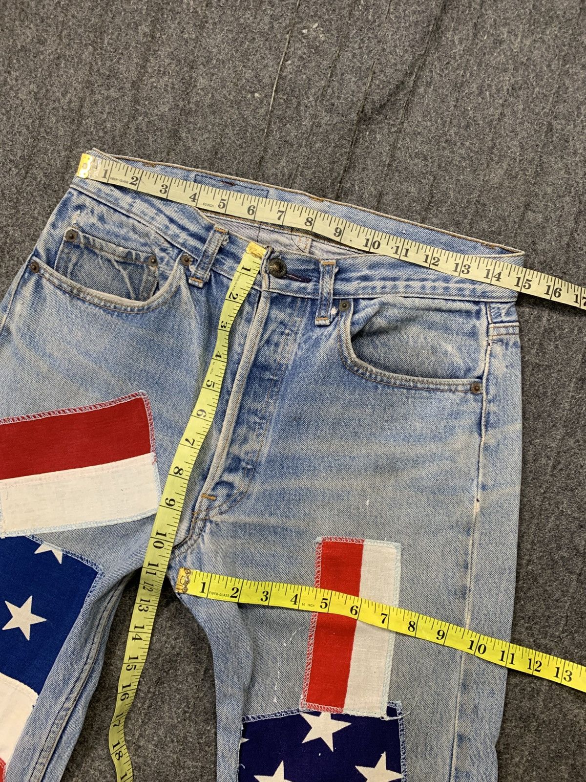 Levi's Levis Strauss Lot 501 Patchwork Indigo Denim Straight Cut Size US 30 / EU 46 - 13 Thumbnail