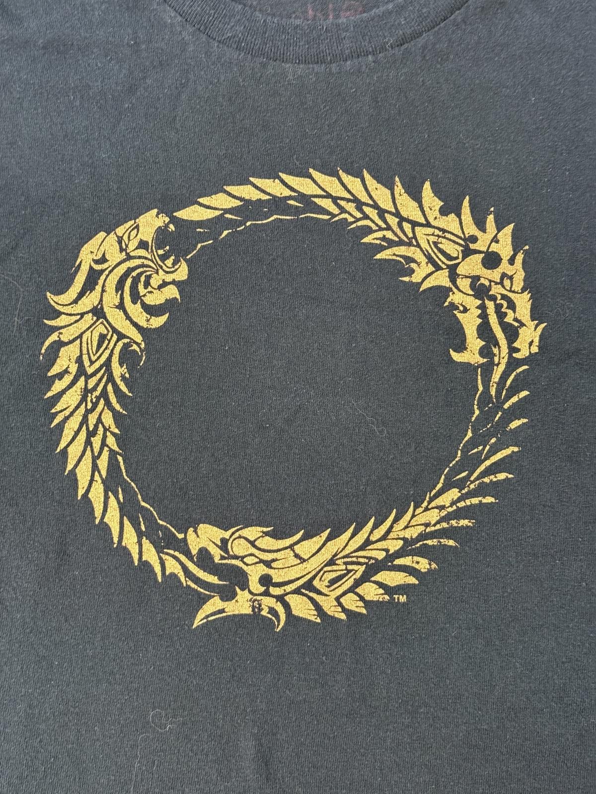 Gildan The Elder Scrolls Online T-shirt Dragon Circle VTG 2.13.25 Size US XL / EU 56 / 4 - 4 Thumbnail