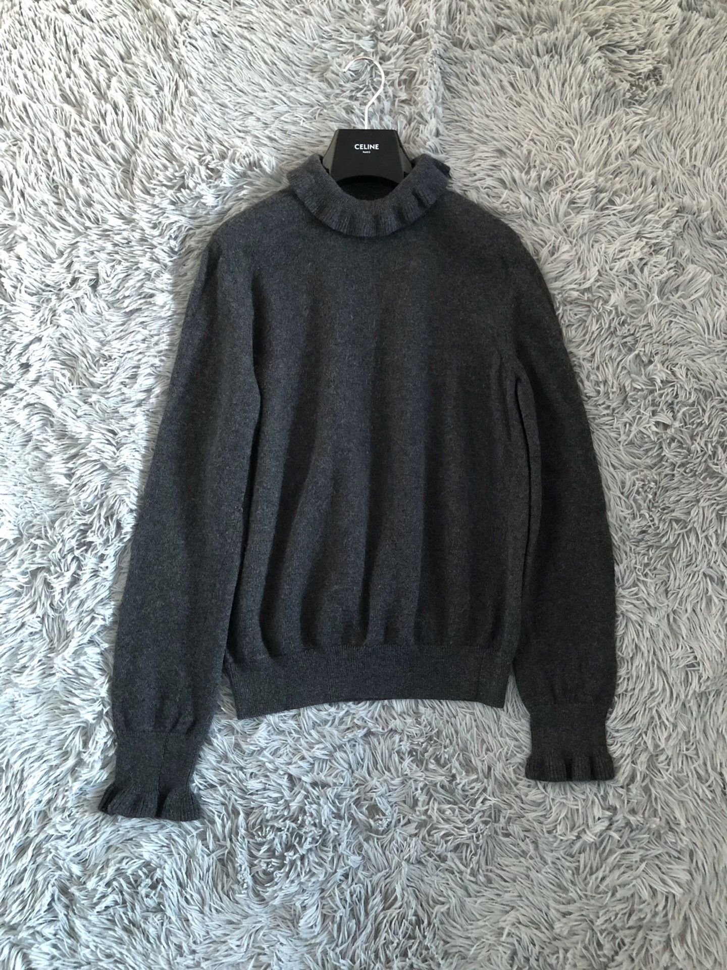 Celine Celine Ruffled Collar Turtleneck Sweater Size L / US 10 / IT 46 - 1 Thumbnail