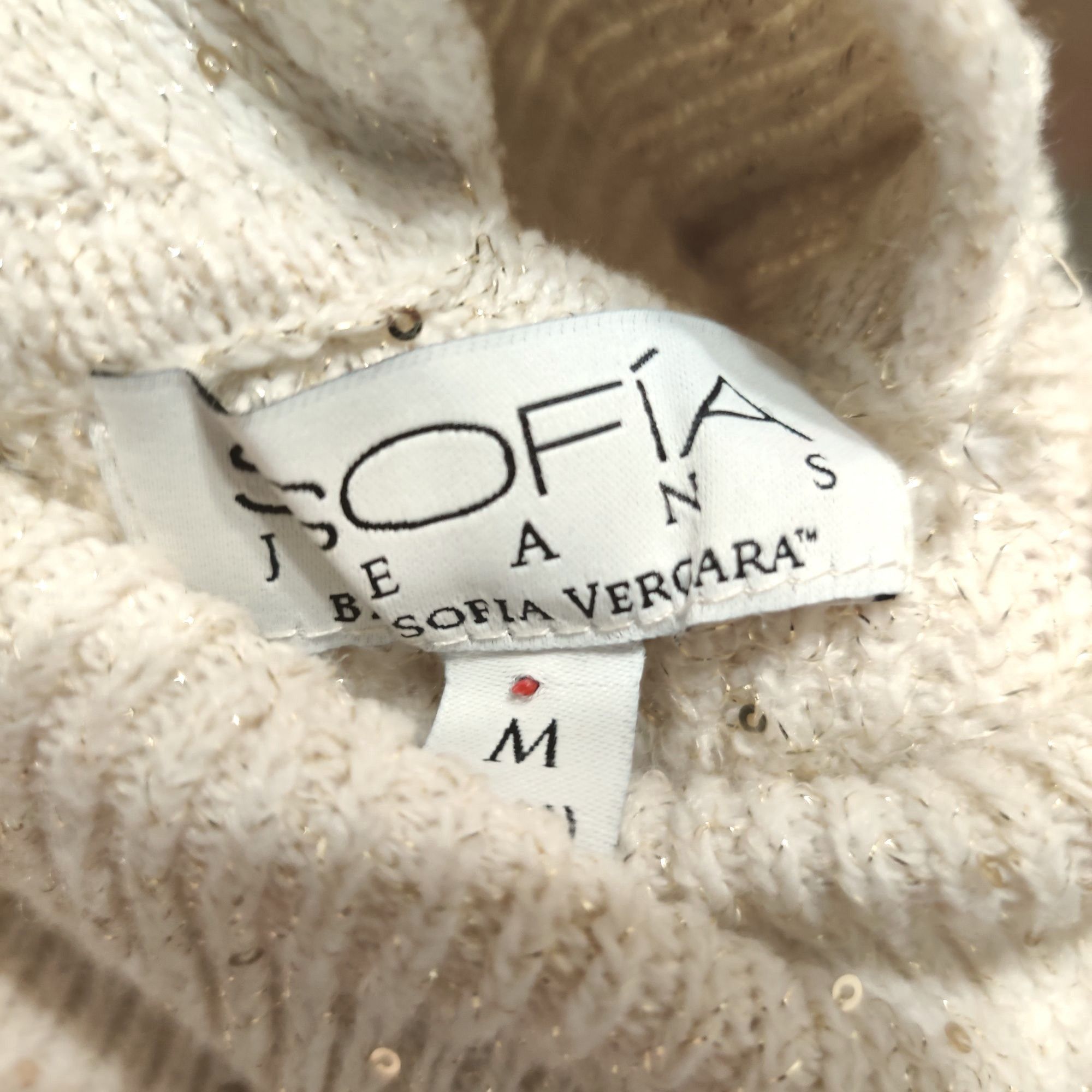 Other Sofia Jeans M Cream Cable Knit Cold Shoulder Turtleneck Swea Size M / US 6-8 / IT 42-44 - 7 Thumbnail