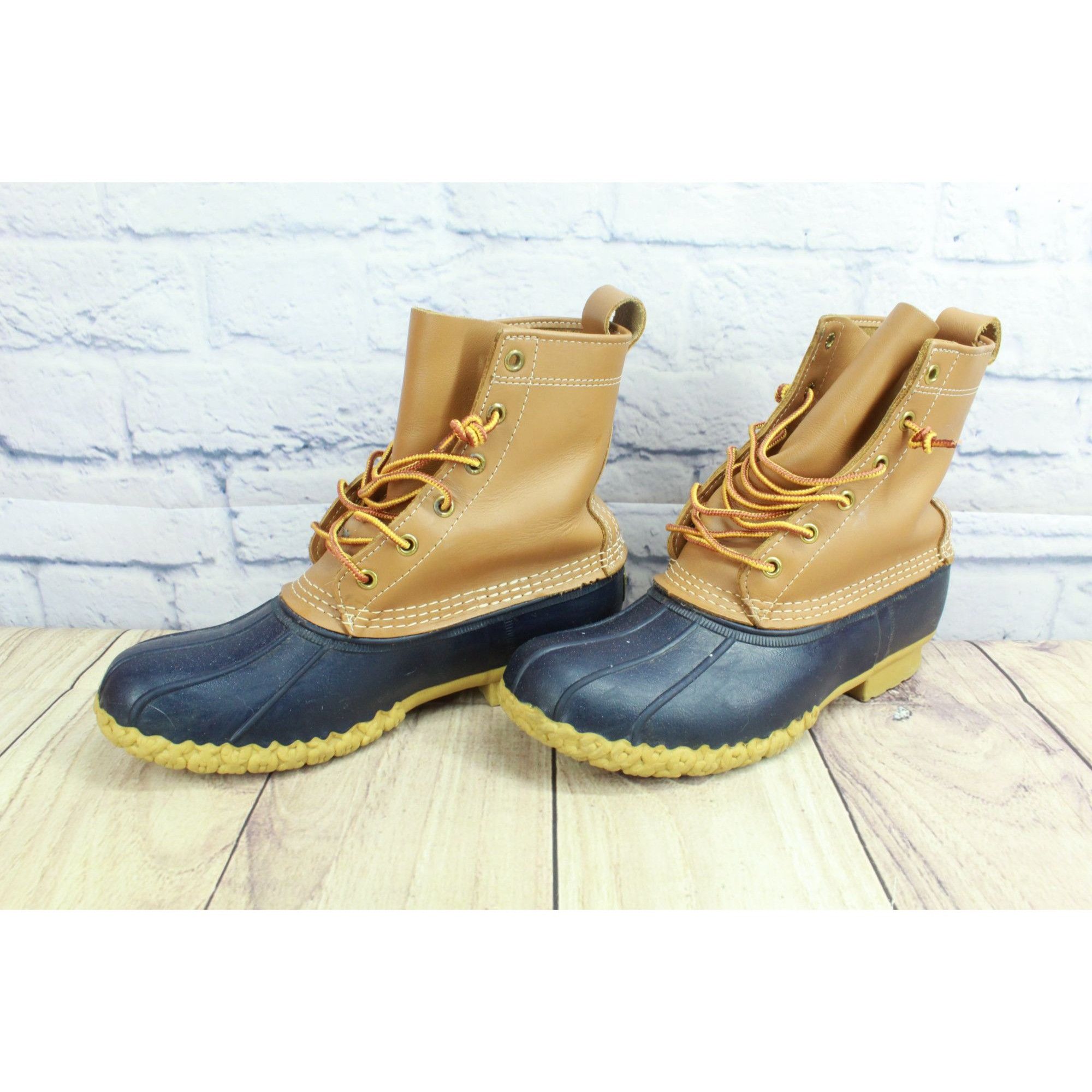 L.L. Bean × Leather LL Bean Women's Leather 8" Lace Up Unlined Ankle Duck Boots Size US 9 / IT 39 - 2 Thumbnail