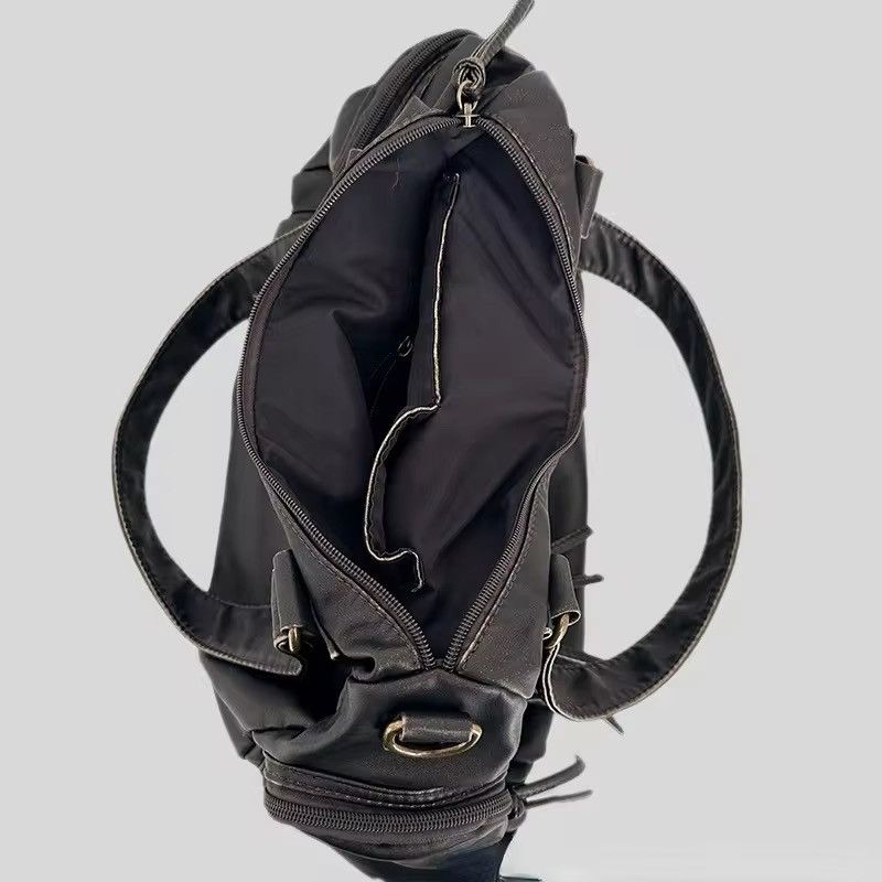 Leather Ladies' Multi-Zipper Motorcycle Tote Bag Size ONE SIZE - 4 Thumbnail