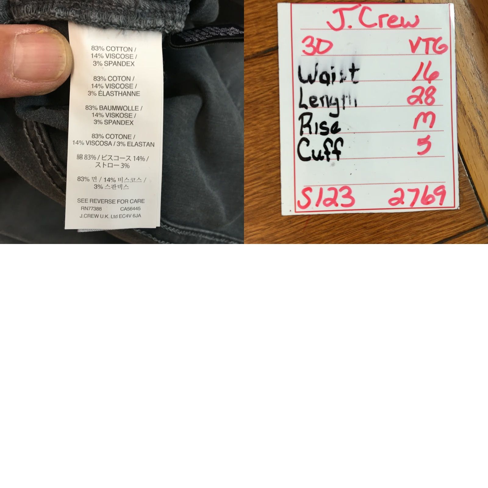 Denime VINTAGE J Crew Toothpick Womens Casual Skinny Leg Stretch Black Denim Jeans Size 30 Size 30" / US 8 / IT 44 - 8 Thumbnail