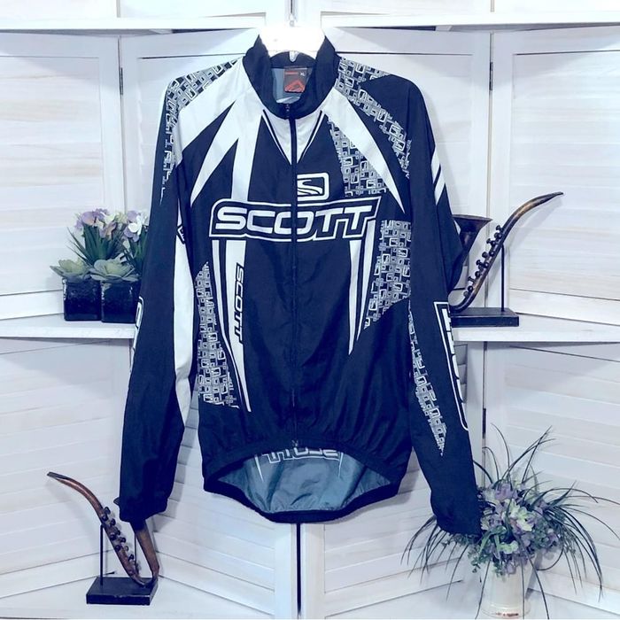 Scott X Scott Scott bicycle racing windbreaker black white rain jacket