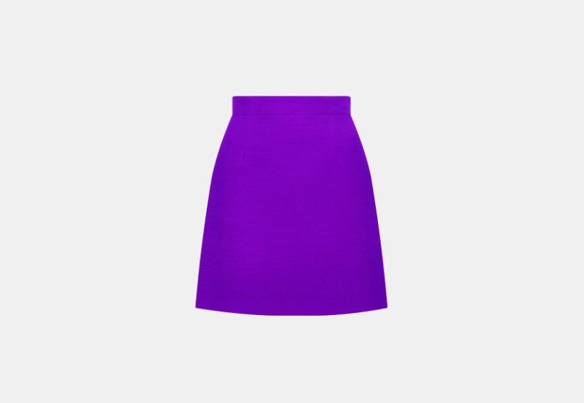 Dior o1w1db10824 Flared Mini Skirt in Purple Size 26" / US 2 / IT 38 - 1 Thumbnail