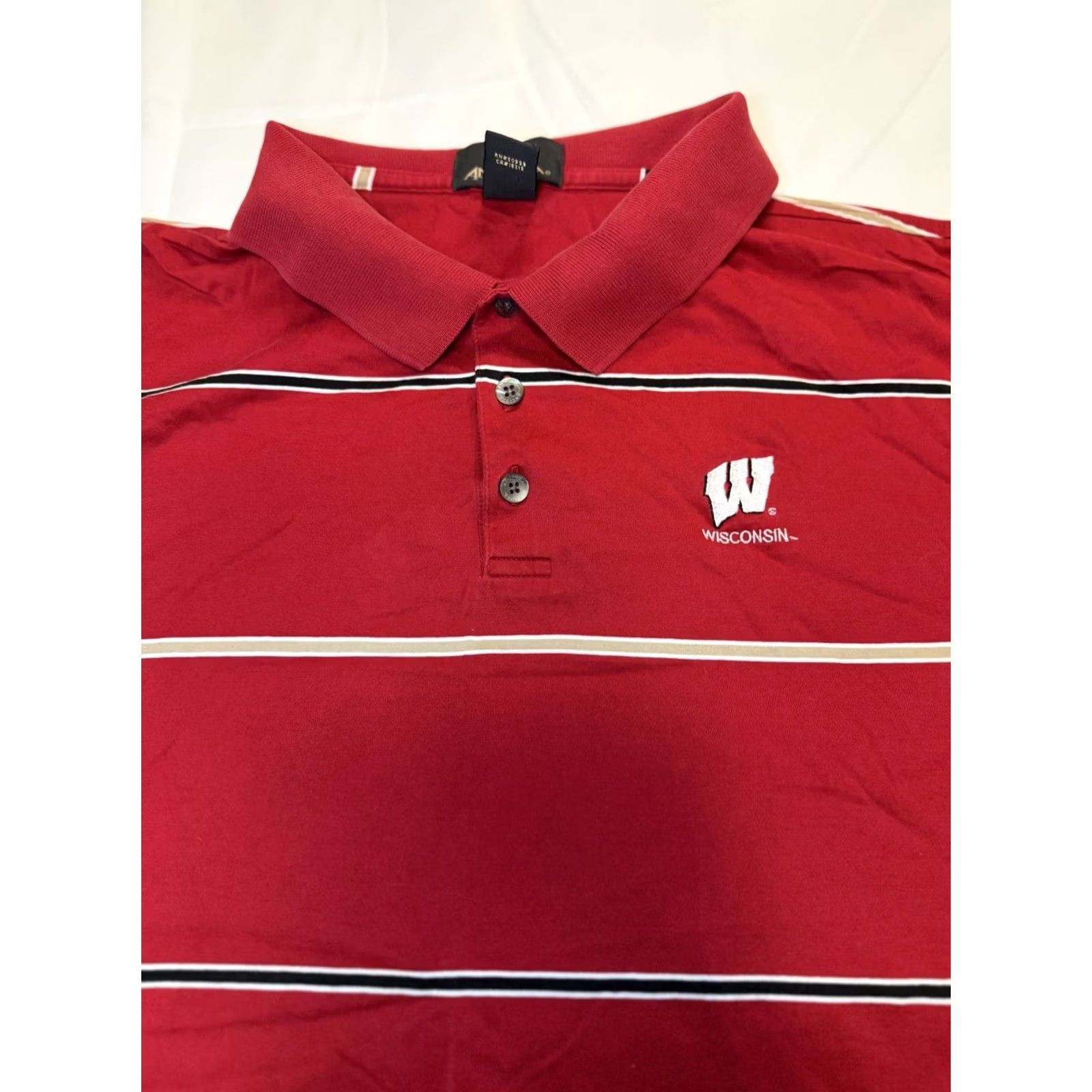 NCAA University Of Wisconsin Badgers Antigua NCAA Polo Shirt Red Cotton Mens XXL Size US XXL / EU 58 / 5 - 4 Thumbnail