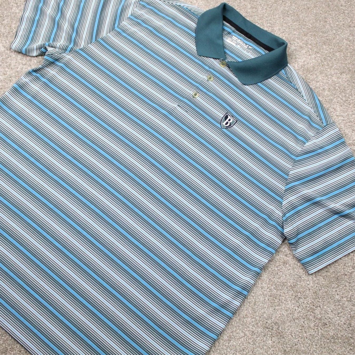 Nike Nike Golf Polo Shirt Mens XL Blue/Green Tour Dri-Fit S/S Pullover Size US XL / EU 56 / 4 - 3 Thumbnail