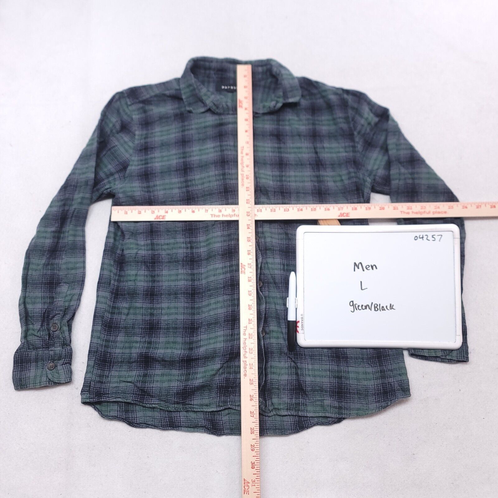 Pacsun PacSun Tartan Flannel Shirt Mens Size Large L Green Black Size US L / EU 52-54 / 3 - 6 Thumbnail