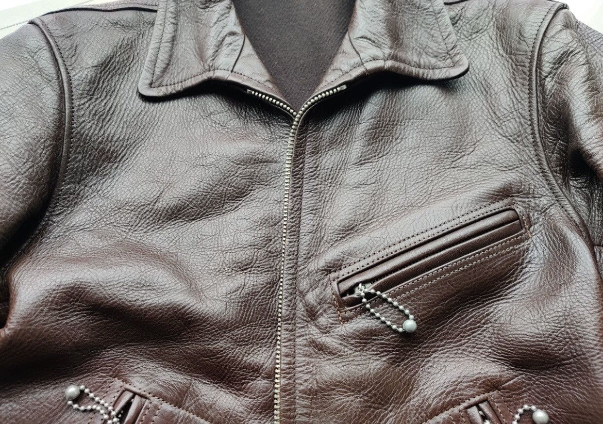 Freewheelers Freewheelers Brown Wooden Box Skull Horse Leather Coat Size US M / EU 48-50 / 2 - 5 Thumbnail