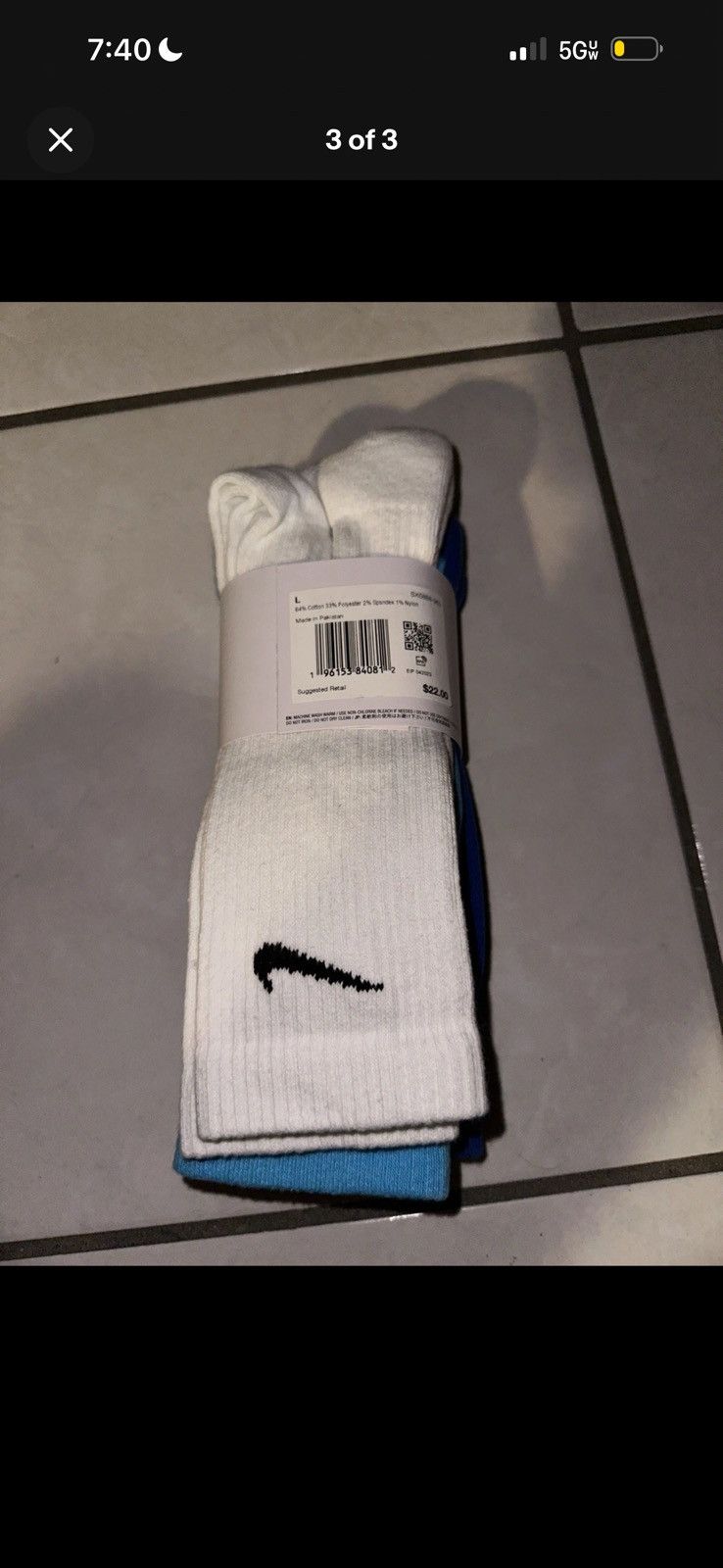 Nike Nike Everyday Plus Cushioned Training Crew Socks 3 Pairs Size ONE SIZE - 3 Thumbnail