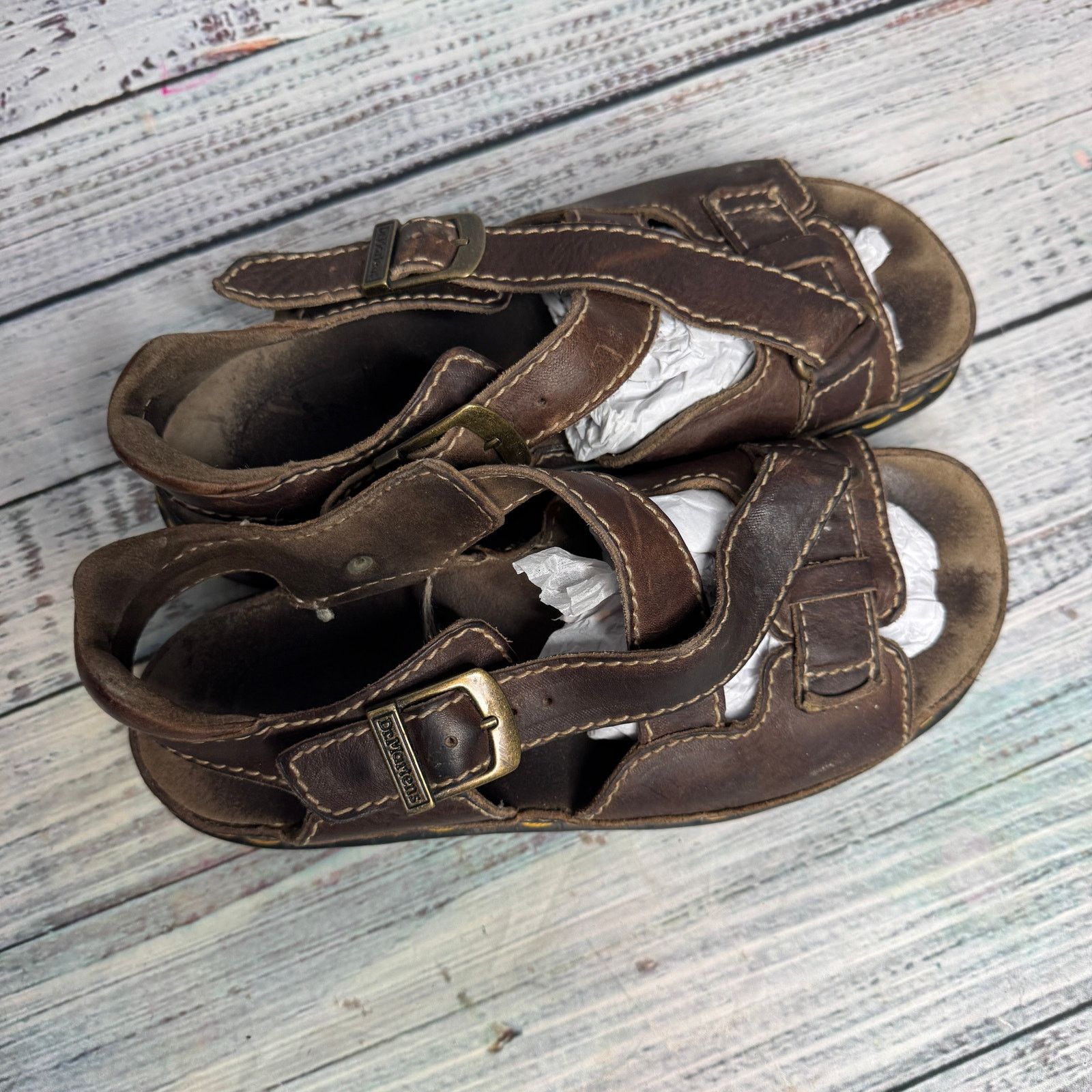 Dr. Martens Vintage Dr. Martens Chunky Brown Leather Sandals - Size 10 Size US 10 / EU 43 - 3 Thumbnail