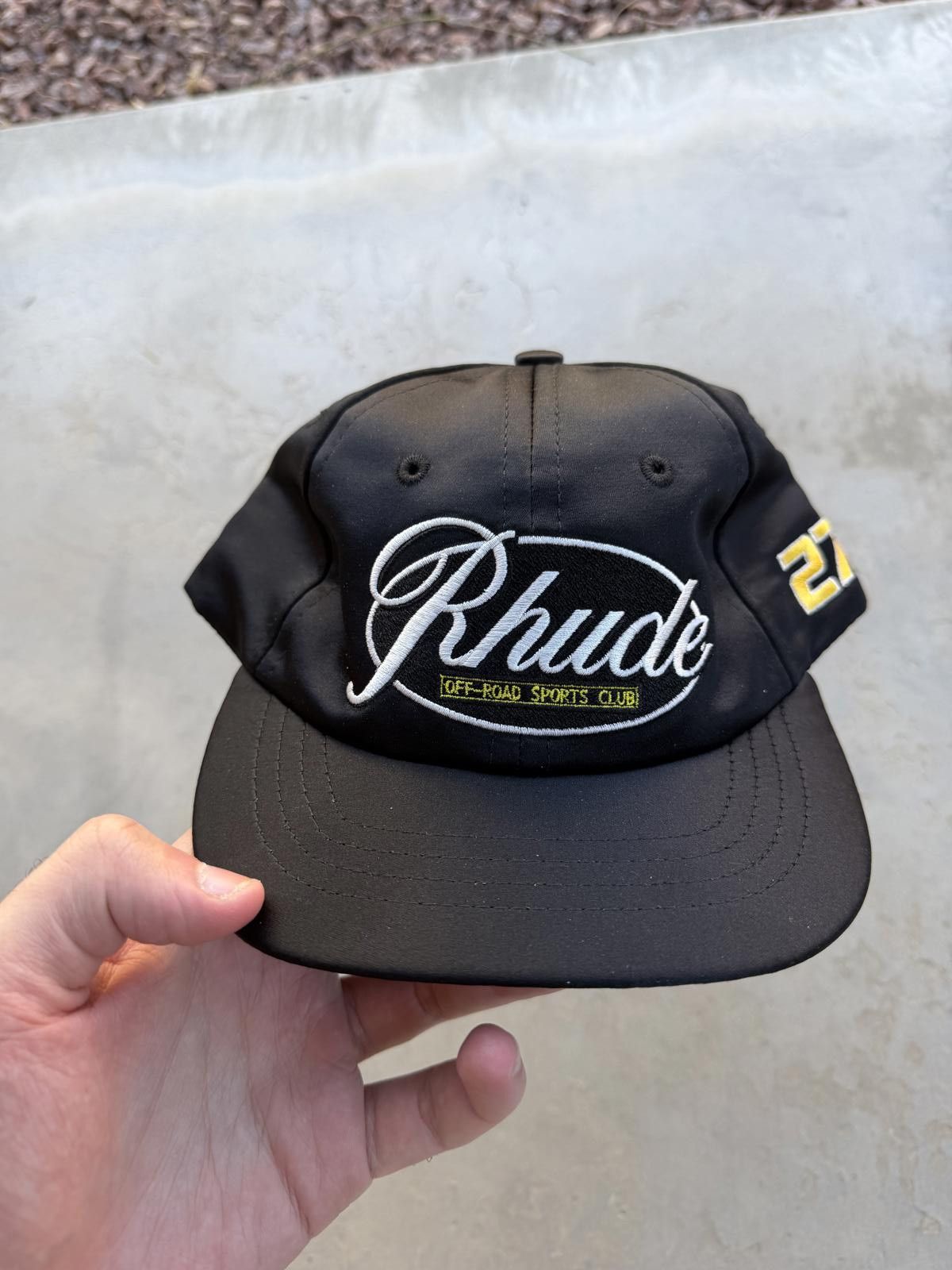 Rhude Rhude Off Road Sports Club Hat Black Curved Brim Cap New Size ONE SIZE - 2 Thumbnail