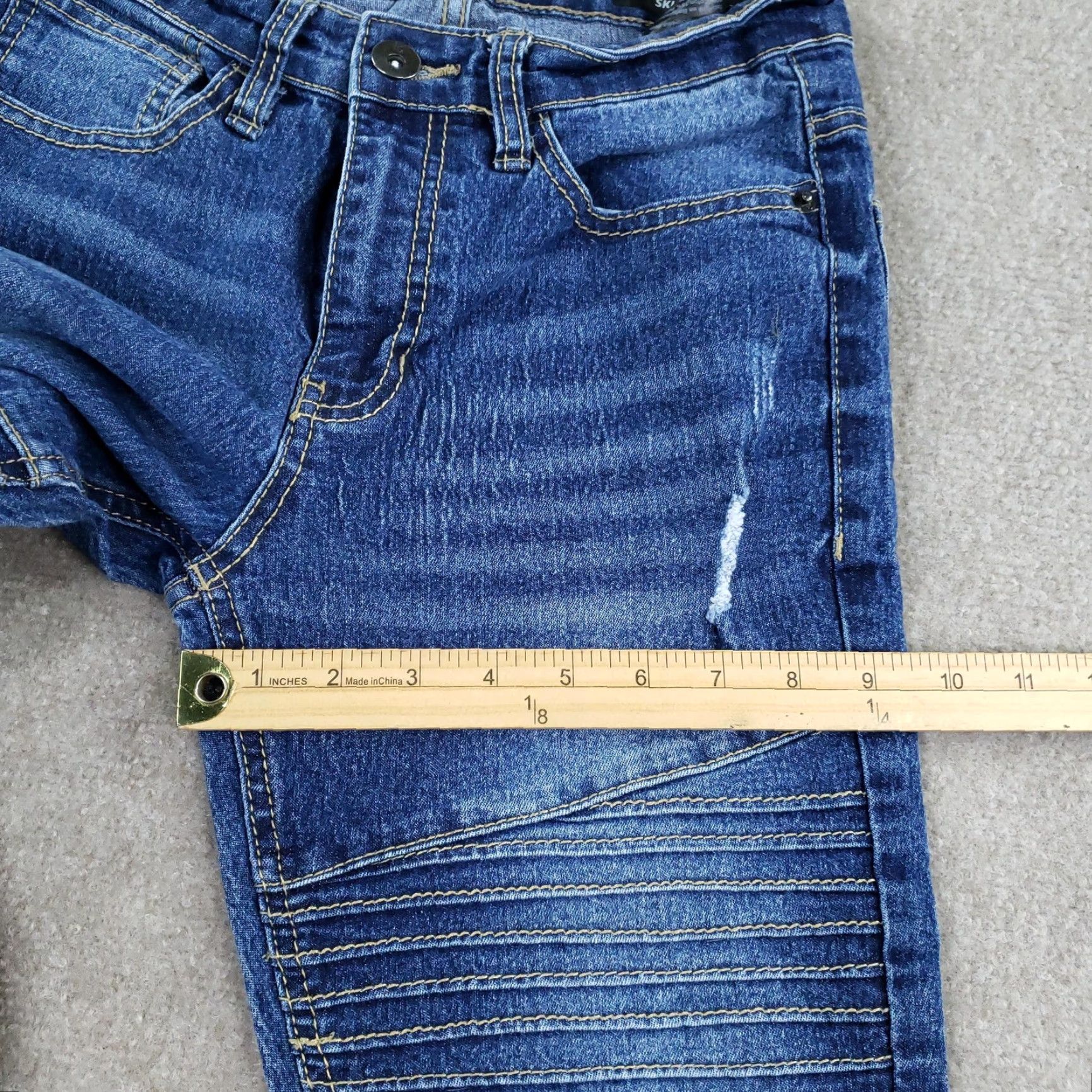 Southpole Southpole Jeans Mens 29x30 Blue Skinny Moto Biker Denim Distressed Jeans Size US 29 - 6 Thumbnail