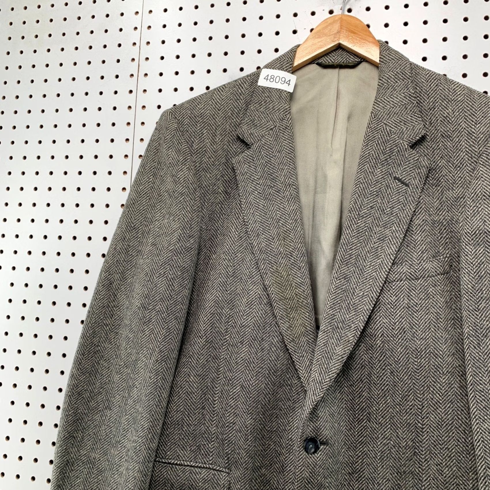 Vintage VINTAGE Jaymar Sansabelt Mens Blazer Sport Coat 40 Grey Herringbone Wool Jacket Size 40R - 7 Thumbnail
