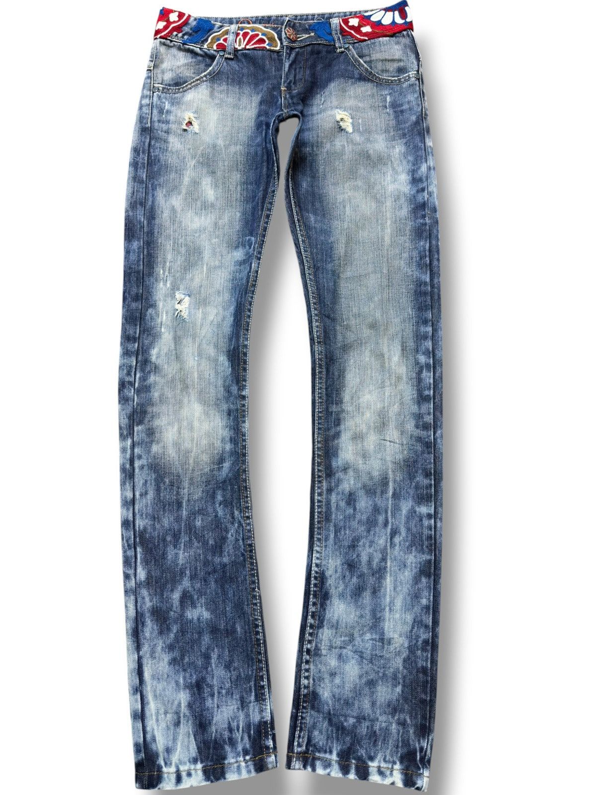 Desigual Vintage Desigual Curve Leg Acid Wash Slim Fit Denim Size US 29 - 1 Thumbnail