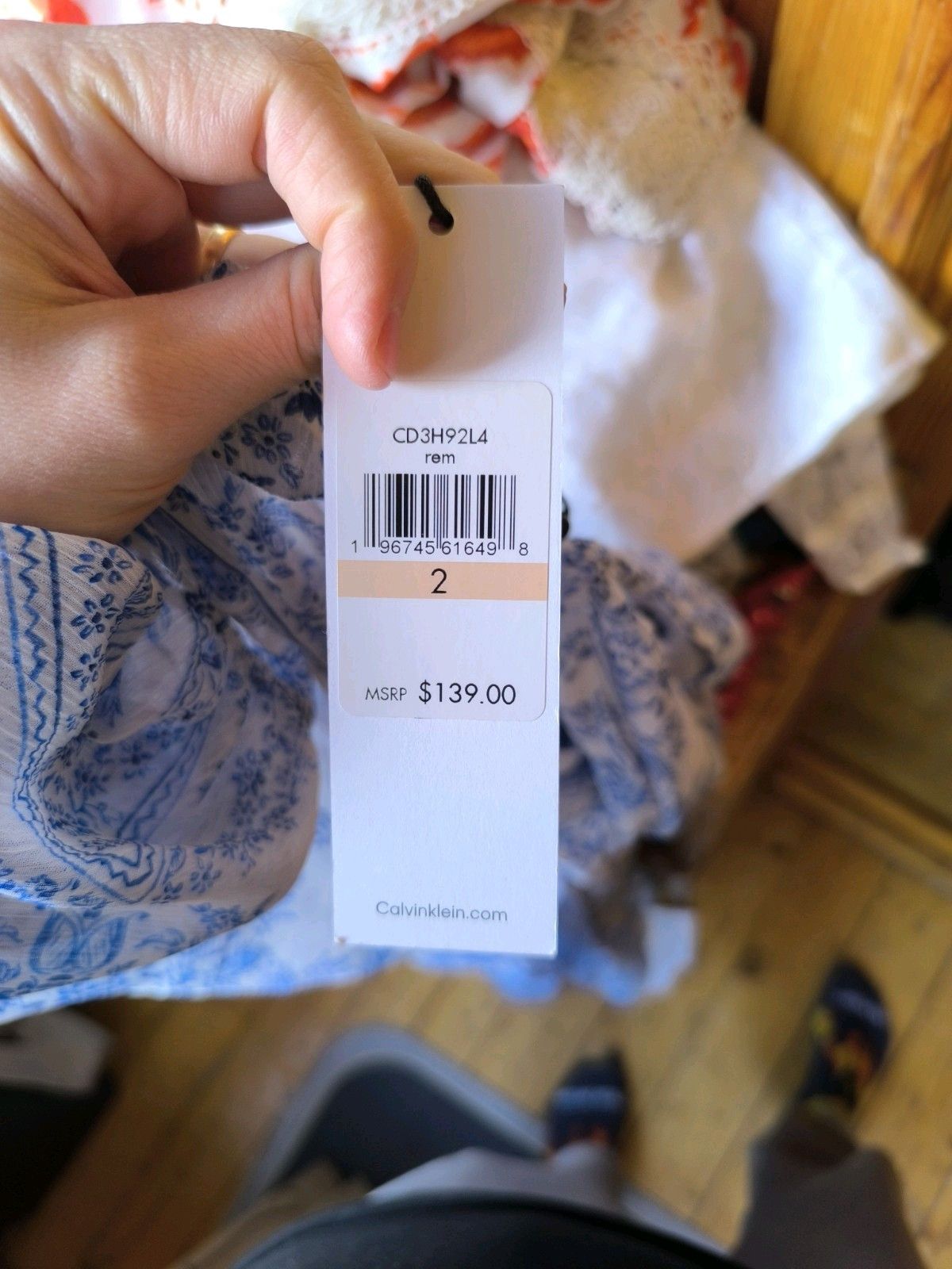 Calvin Klein Calvin Klein 2 Pcs Dress Blue And White Wrap Dress Sz 2 NWT Size XS / US 0-2 / IT 36-38 - 8 Thumbnail