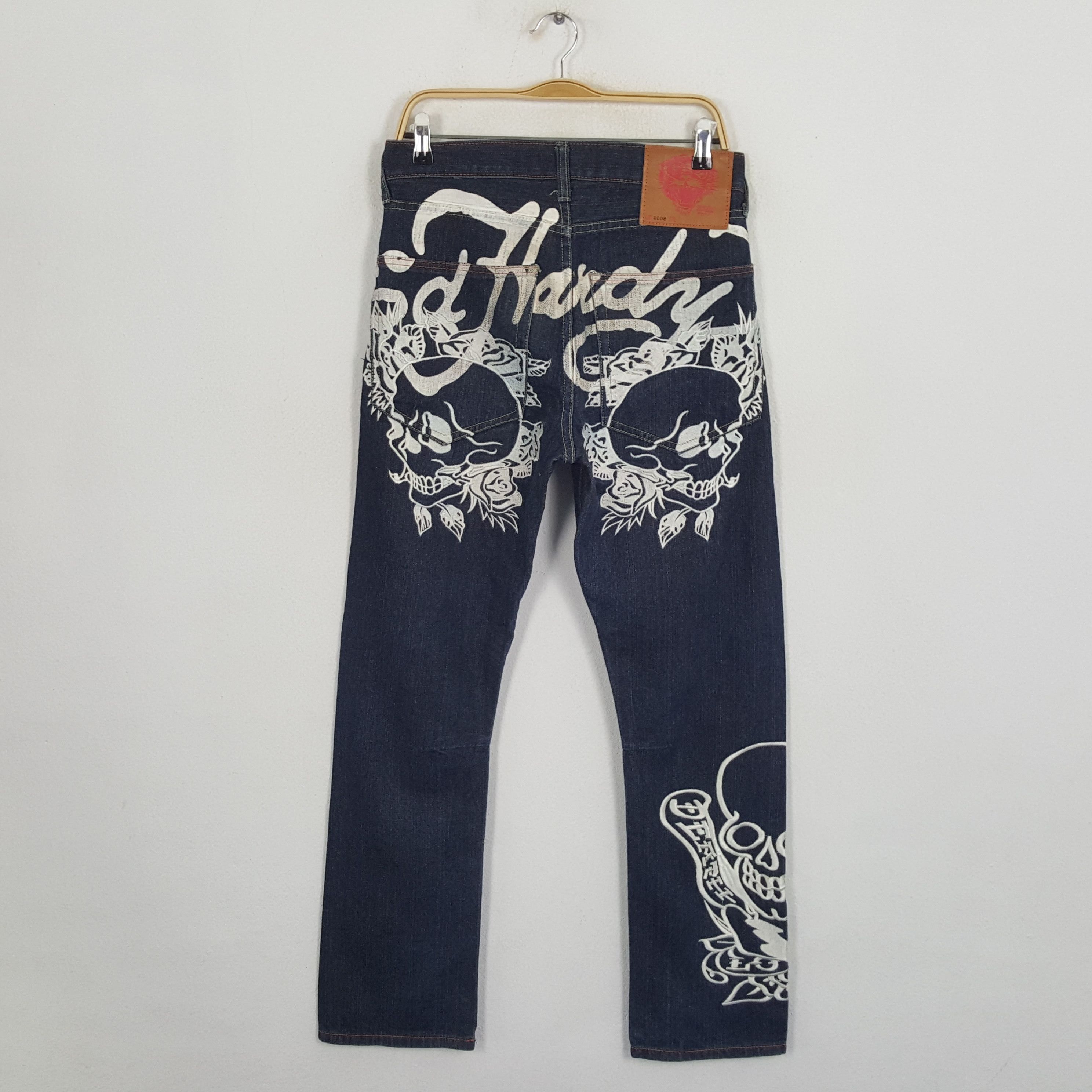 Christian Audigier × Ed Hardy Vintage ED HARDY Streewear Skateboard Style Jeans Size US 30 / EU 46 - 1 Thumbnail