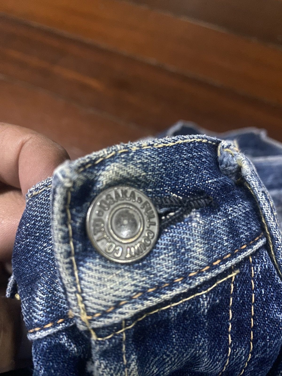 Full Count & Co. vintage full count selvedge distressed mud wash denim pants Size US 30 / EU 46 - 10 Thumbnail