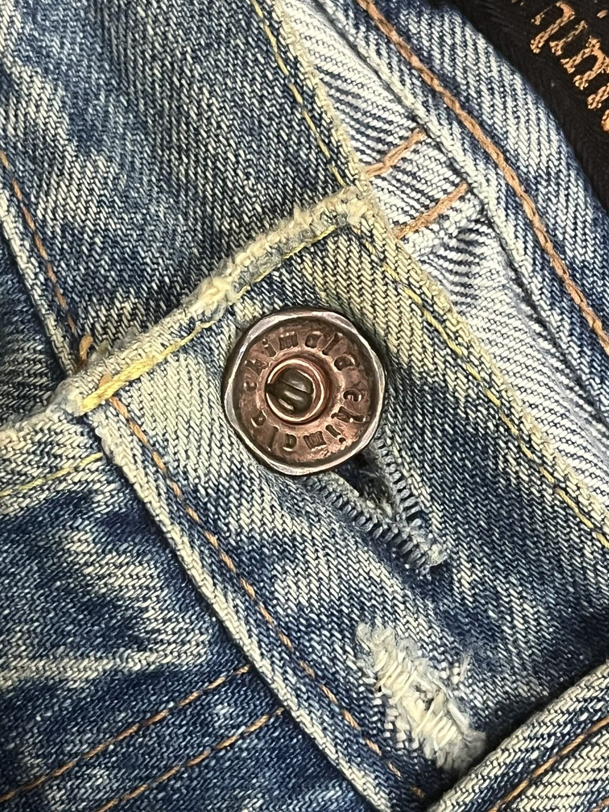 Chimala Japanese Brand Chimala Blue Washed Distressed Selvedge Jeans Size US 29 - 7 Thumbnail