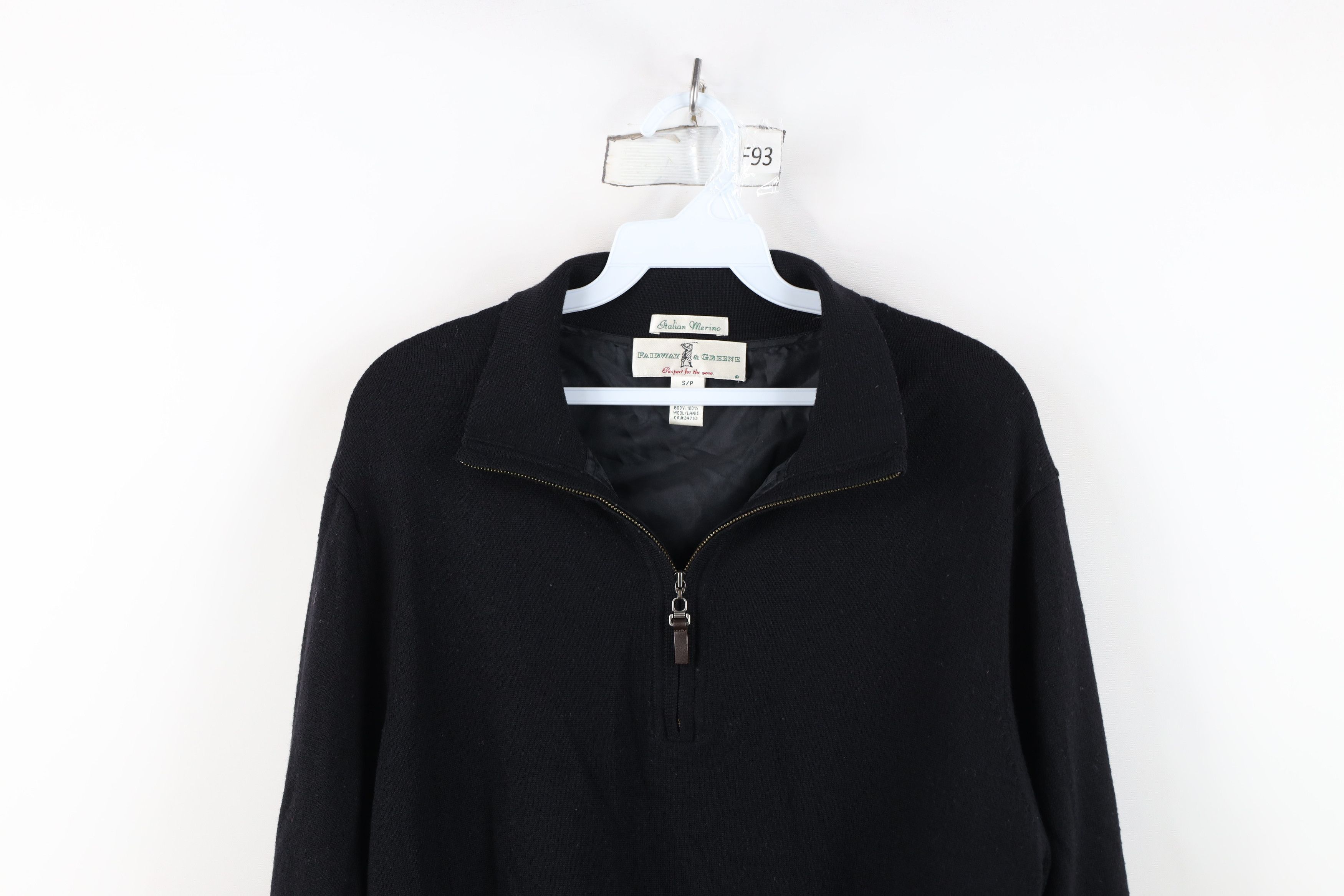 Vintage Vintage Blank Lined Wool Knit Half Zip Sweater Jacket Black Size US S / EU 44-46 / 1 - 2 Thumbnail