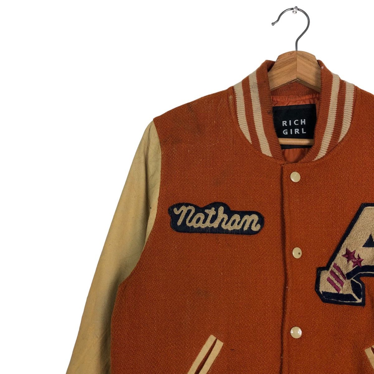 Japanese Brand Vtg Varsity Jacket Leather Rich Girl Japan Hysteric Glamour Size US M / EU 48-50 / 2 - 7 Thumbnail