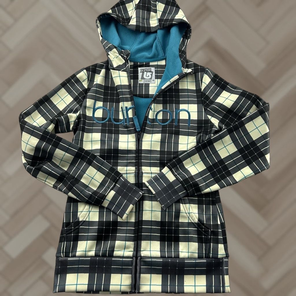 Burton Burton Full Zip Hoodie Jacket Women XS Cream Teal Fleece Lined Dryride Hooded Spring? Size XS / US 0-2 / IT 36-38 - 1 Thumbnail