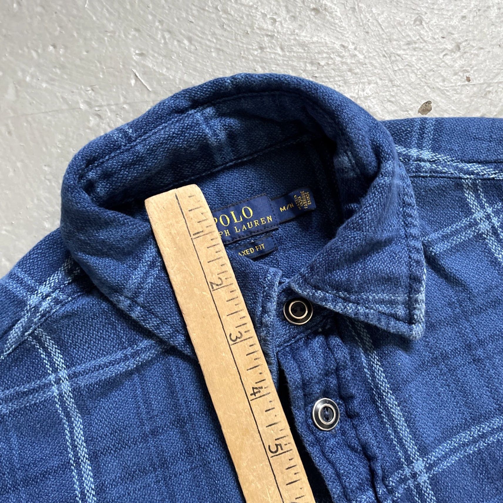 Polo Ralph Lauren Polo Ralph Lauren Flannel Indigo Check Work Shirt Elbow Patchwork Men’s M Shirt Size US M / EU 48-50 / 2 - 4 Thumbnail
