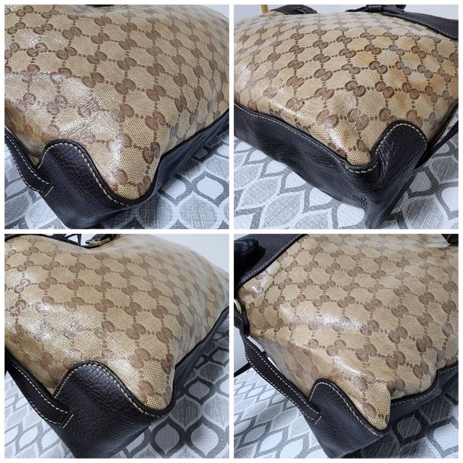 Gucci Authentic Gucci GG Canvas/Leather Belt Tote Bag Brown/Beige Size ONE SIZE - 9 Thumbnail