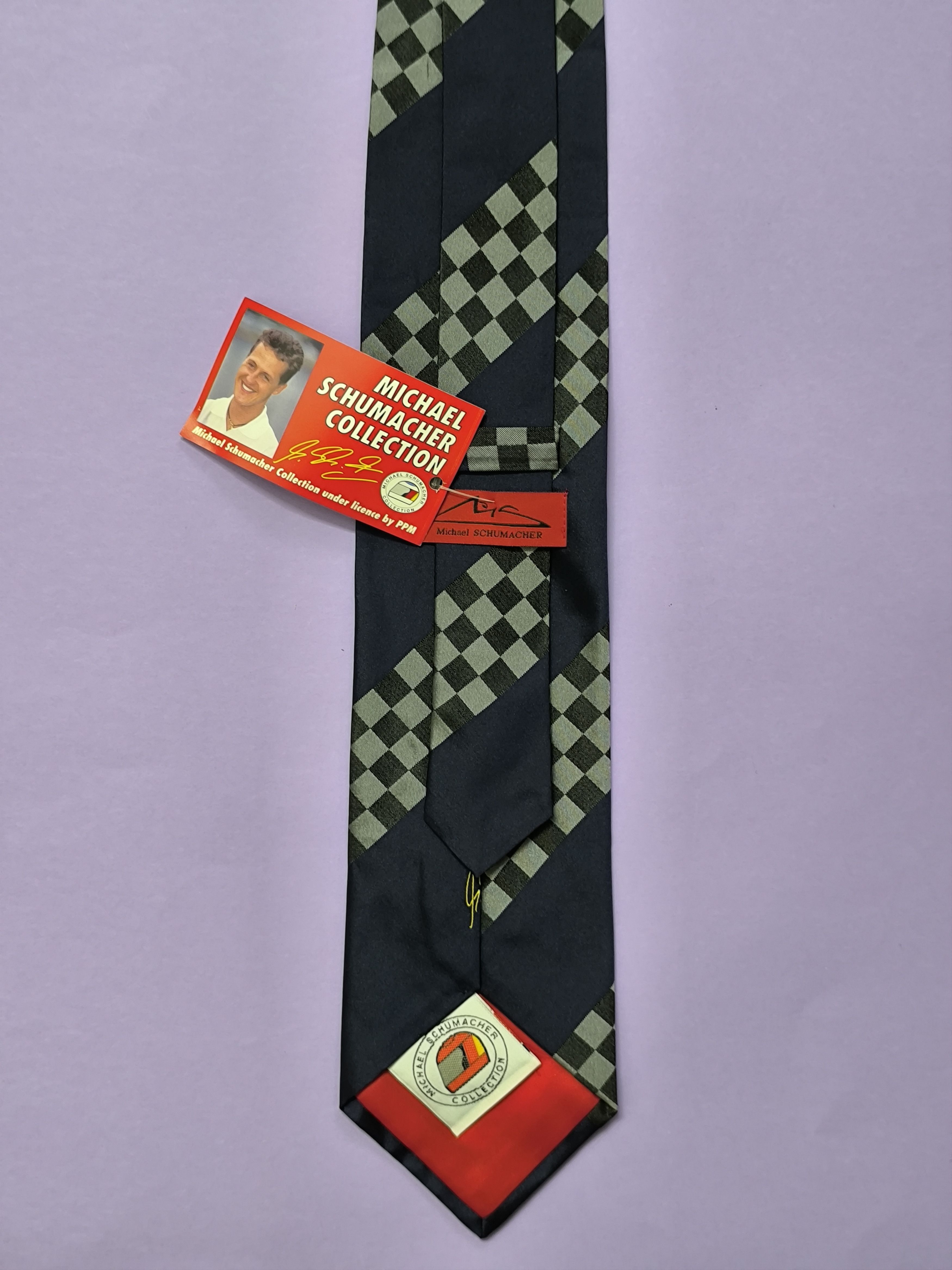 Other Vintage Michael Schumacher F1 Silk Blue Tie Racing Licensed Size ONE SIZE - 2 Thumbnail