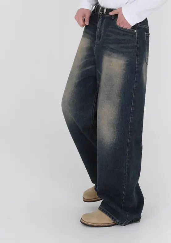 Japanese Brand Hamada x Endo Men's retro washed distressed straight jeans Size US 32 / EU 48 - 5 Thumbnail