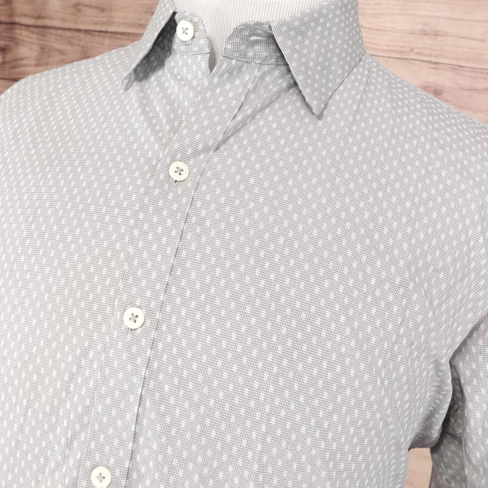 Vintage Zachary Prell Shirt Mens XL Gray Geometric Pattern Dress Shirt Long Sleeve Casual Office Size US XL / EU 56 / 4 - 2 Thumbnail