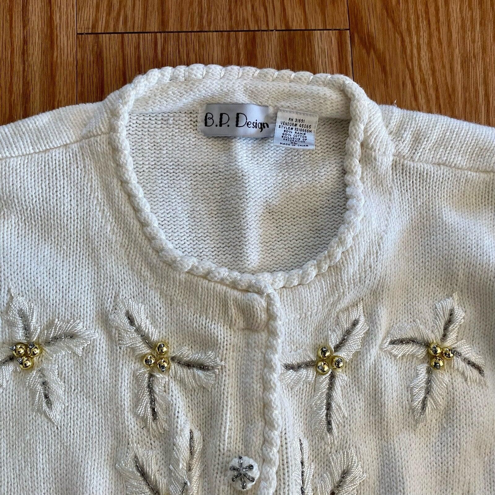 Other BP Design Vintage Ramie Knit White Sweater Womens XLarge Size XL / US 12-14 / IT 48-50 - 4 Thumbnail