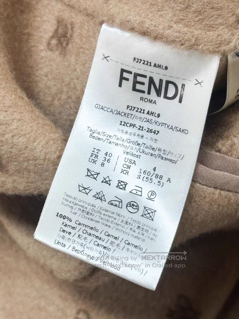 Fendi Fendi Autumn-Winter Caramel Color Camel Hair Double-Breast Size XS / US 0-2 / IT 36-38 - 6 Thumbnail