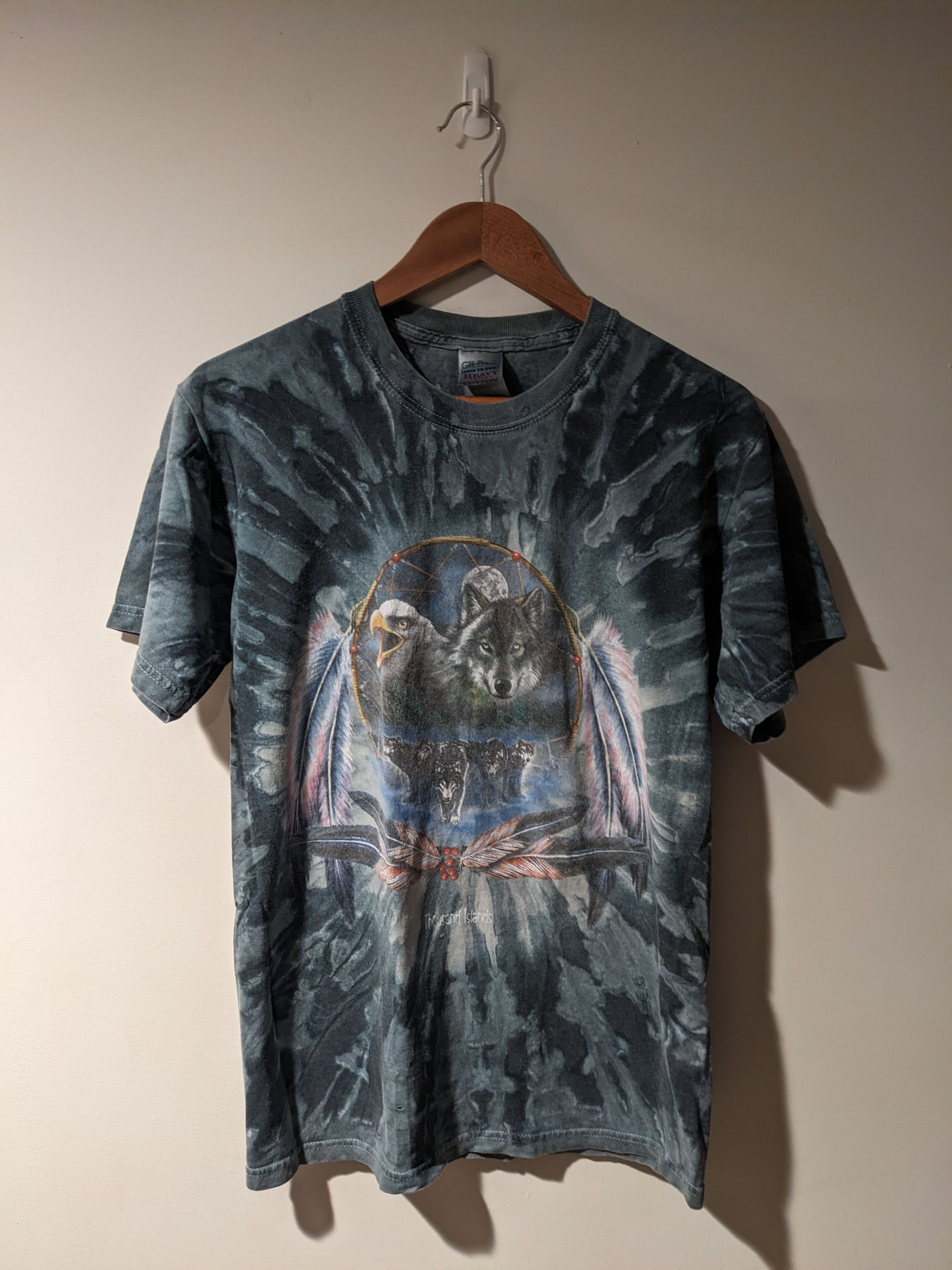 The Mountain × Vintage Vintage Y2K Wolf Animal Nature Eagle Tie Dye Medium T-Shirt Size US M / EU 48-50 / 2 - 1 Thumbnail