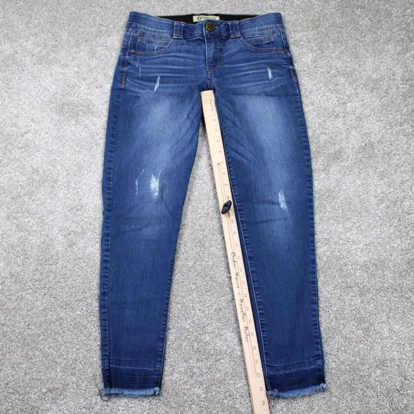 Vintage Democracy Jeans Womens 6 Blue Distressed Denim w/ 26" inseam City College Urban Fit Regular Mens Womens Size 28" / US 6 / IT 42 - 3 Thumbnail