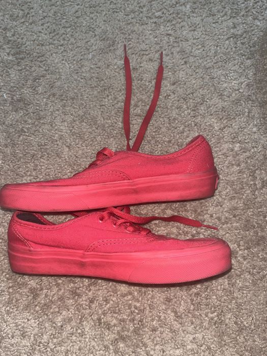 Vans authentic skate shoe red clearance monochrome