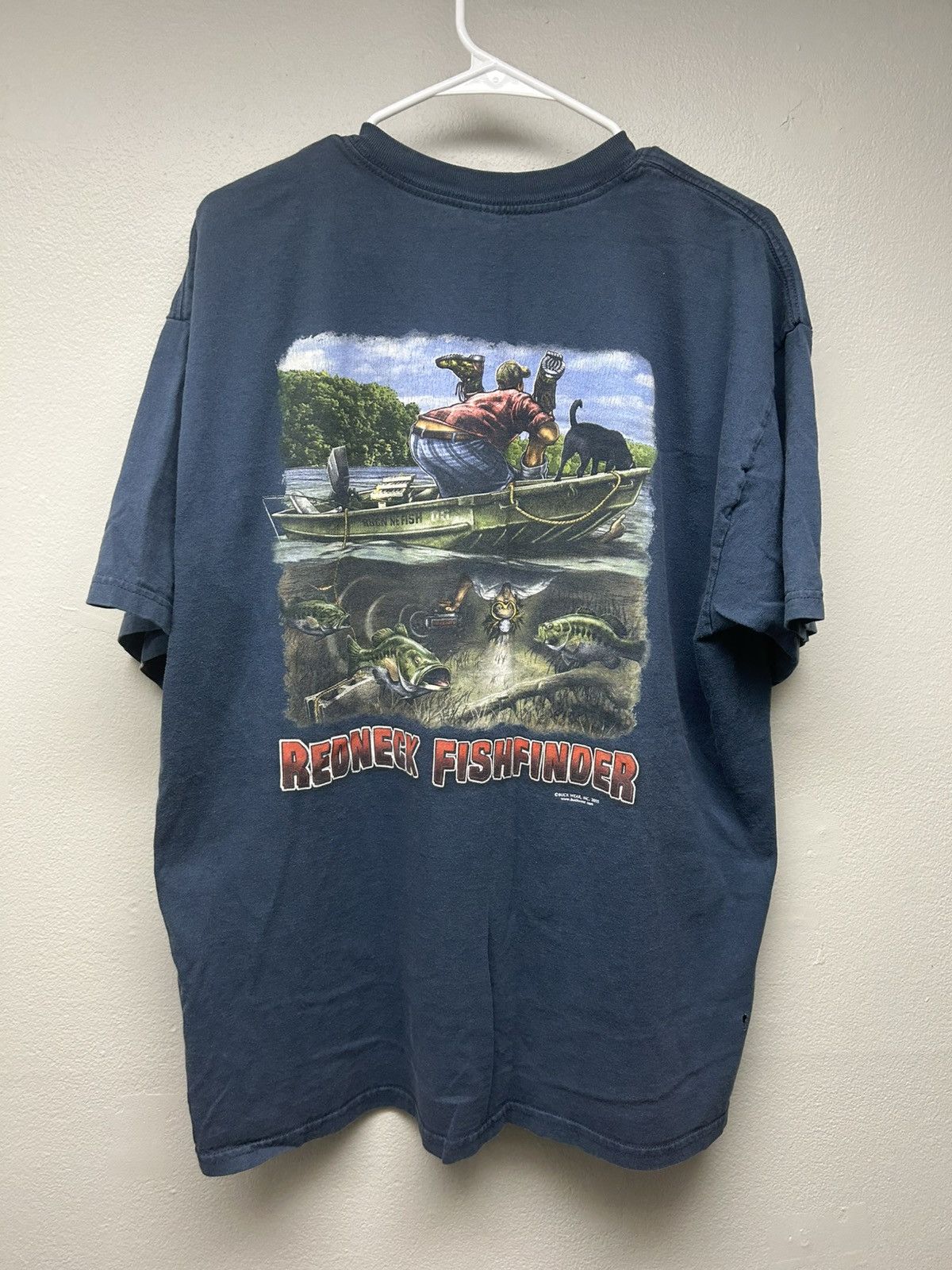 Vintage ‘05 Buck Wear Redneck Sportsman Fishfinder Funny Graphic Tee Size US XL / EU 56 / 4 - 2 Thumbnail