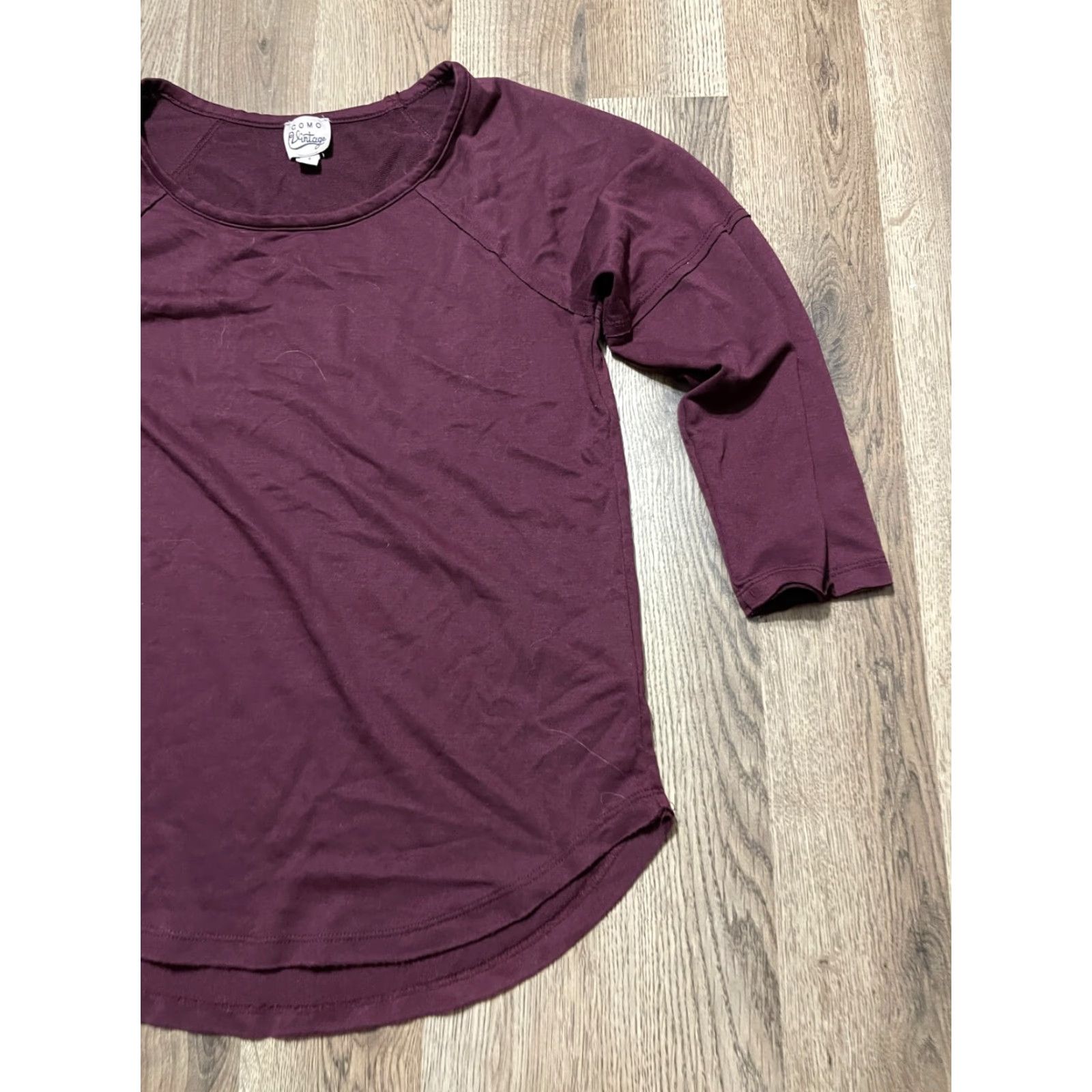 Vintage Como Shirt, Women's S Red Long Sleeve Round Neck, Striped, Basic, Modern, Casual, Regular, Fall Spring Summer, Women, T-Shirt Size S / US 4 / IT 40 - 4 Thumbnail